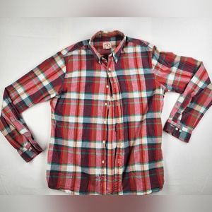 Brooks Brothers Flannel Shirt Large Red Fleece